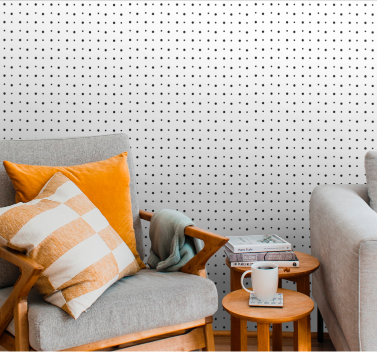 Polka dot wallpaper in polka-dotted design - TenStickers