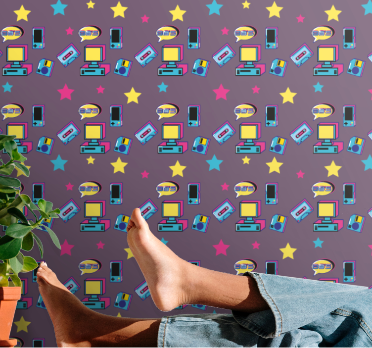 Retro Gaming Aesthetic personalized wallpaper - TenStickers