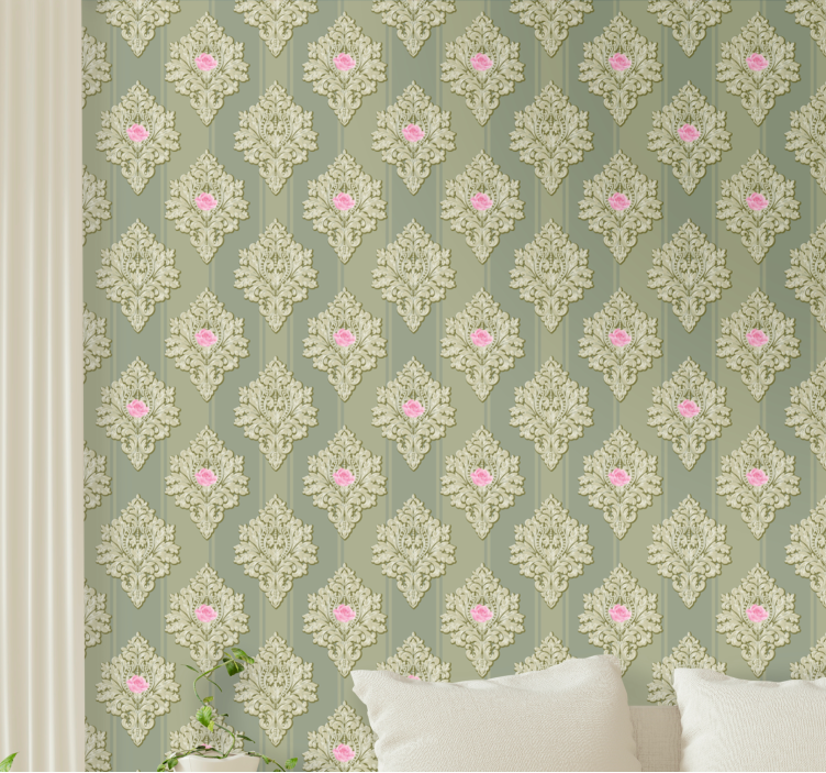 Rose Floral Accents ornamental flower wallpaper - TenStickers
