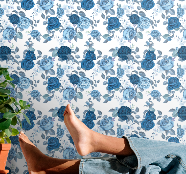 Rose Patterned Surface flower wallpaper - TenStickers