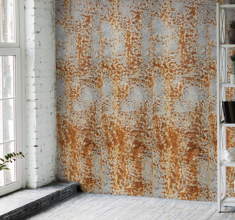 Rusted Metal Illusion brick Wallpaper - TenStickers