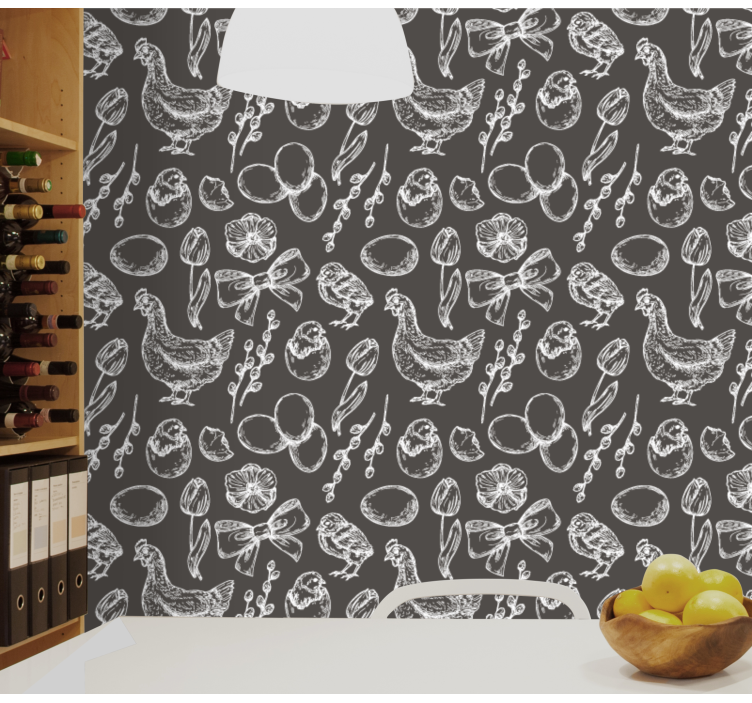 Kitchen wallpaper rustic kitchen design - TenStickers