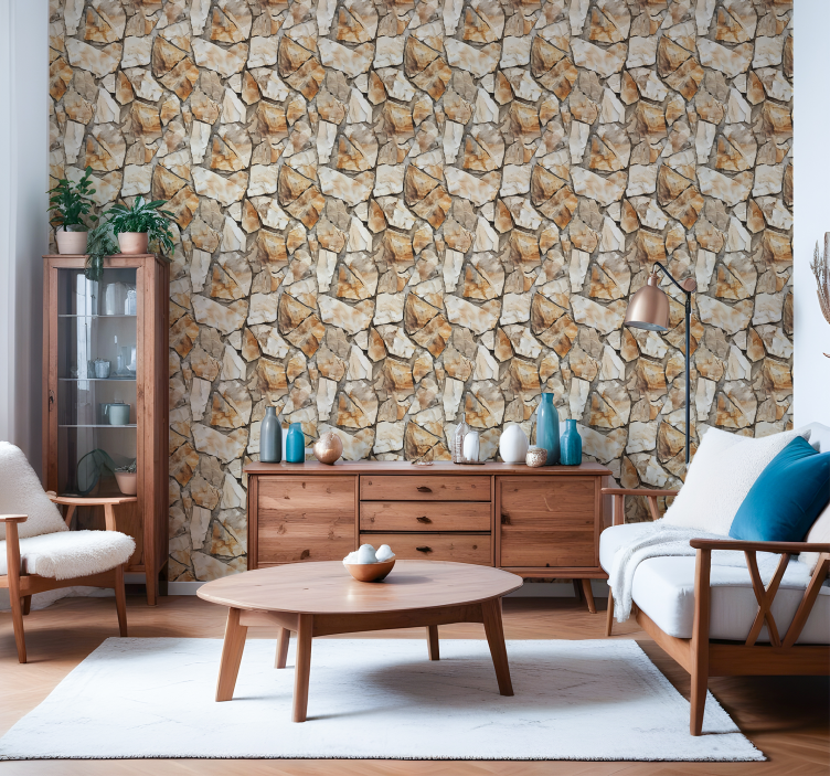 Rustic pattern stone wallpaper - TenStickers