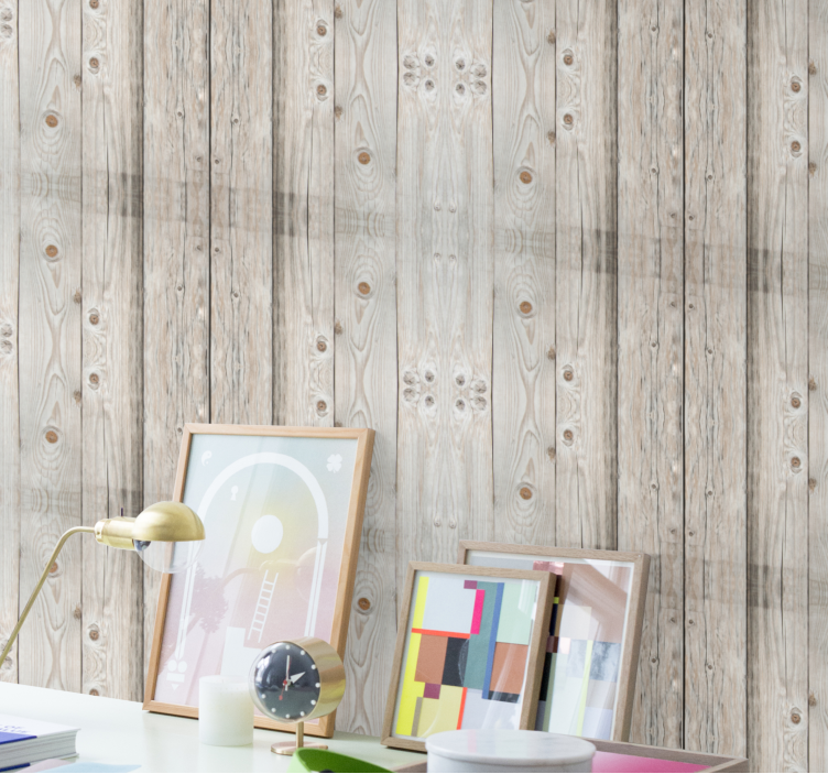 Rustic Plank Simulation wood effect  wallpaper - TenStickers