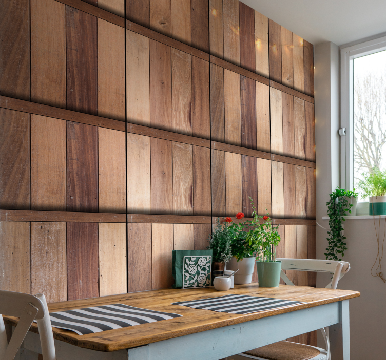 Rustic Planked Texture wood effect  wallpaper - TenStickers