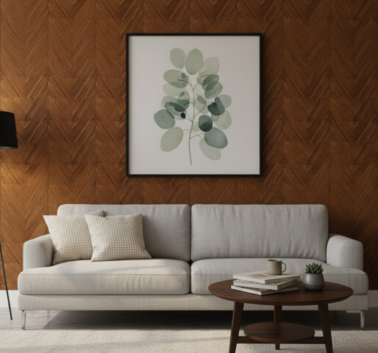 Rustic wallpaper chevron wood design - TenStickers