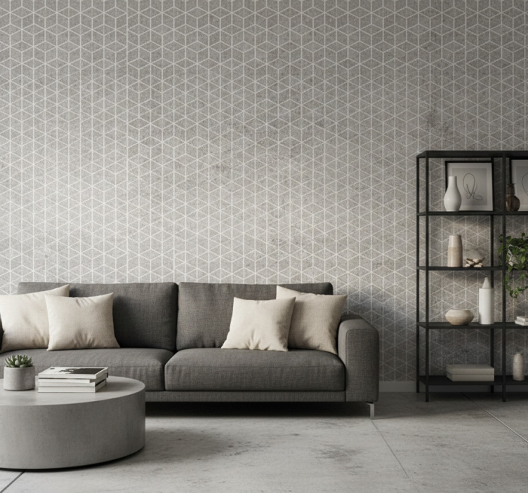 Rustic wallpaper geometric cement industrial decor - TenStickers