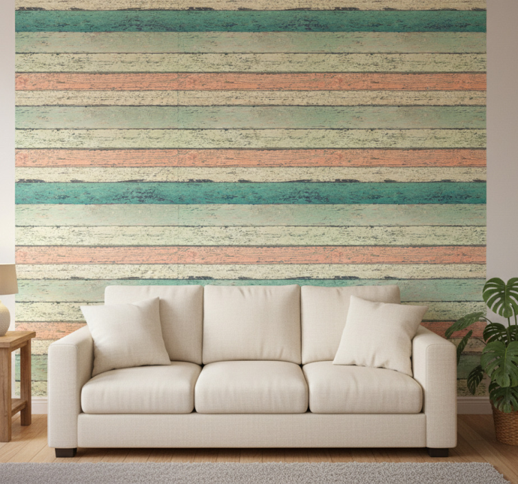 Rustic wallpaper in pale light wood finish - TenStickers
