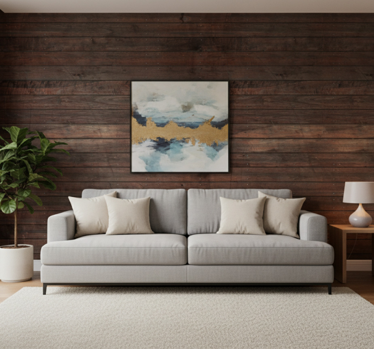 Rustic wallpaper rustic wooden planks - TenStickers