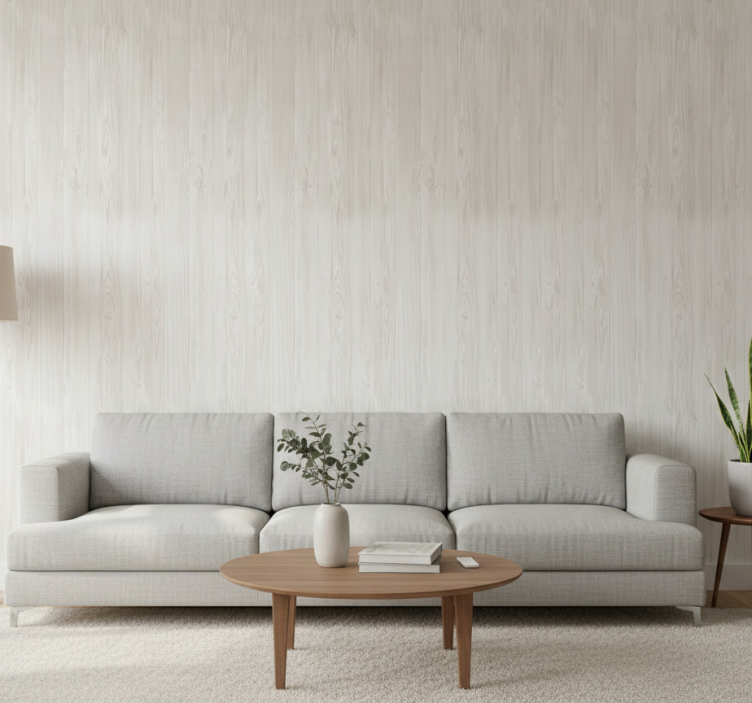 Rustic wallpaper white wood texture design - TenStickers