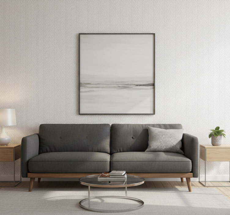 Rustic wallpaper with grey lines - TenStickers