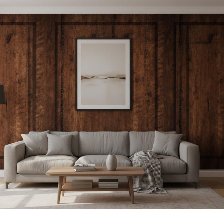 Rustic wallpaper wooden plank design - TenStickers