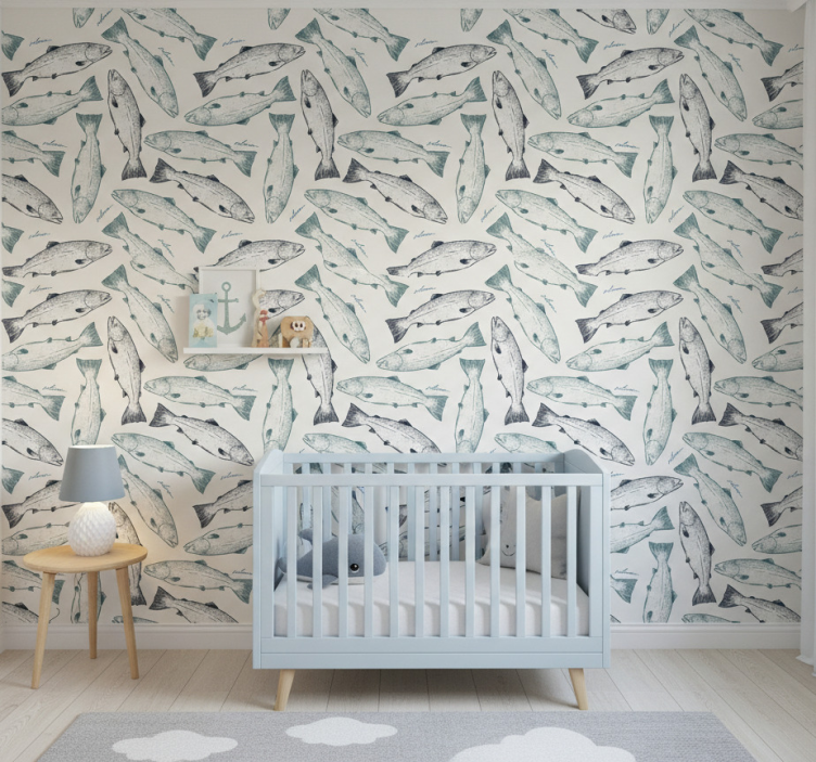 Salmon fish animal wallpaper - TenStickers