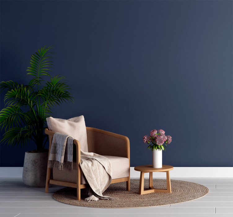 satin color Navy wallpaper - TenStickers