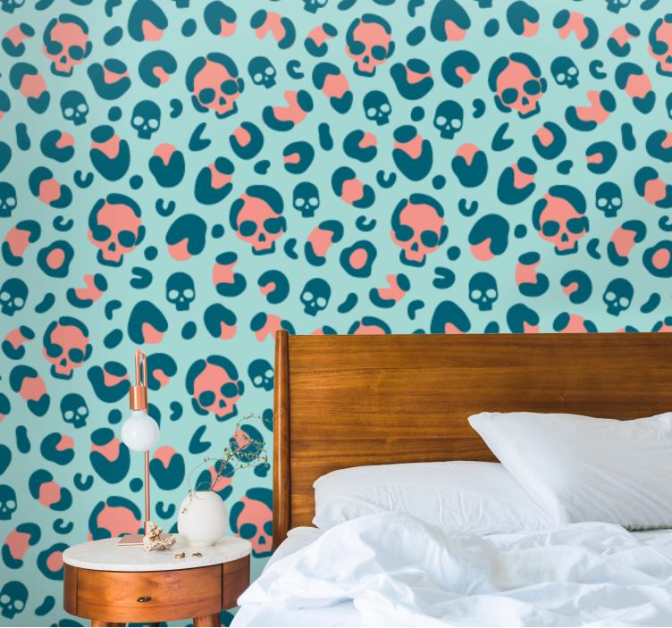 Skulls Pattern halloween wallpaper - TenStickers