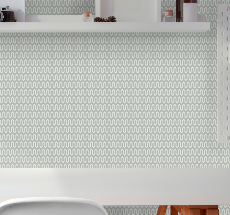 Sleek Wavy Pattern geometric wallpaper - TenStickers