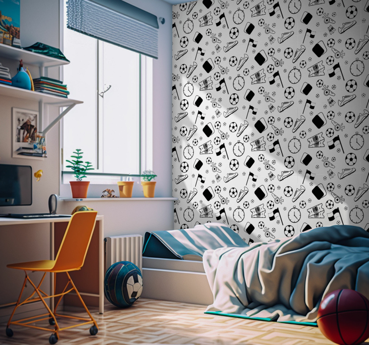 Soccer Motifs nordic wallpaper - TenStickers