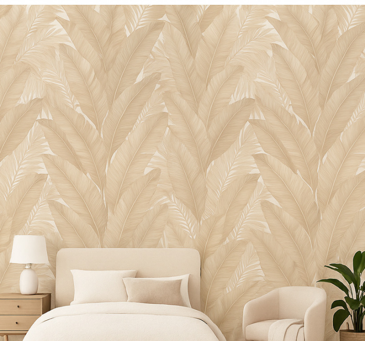 Soft botanical master bedroom wallpaper - TenStickers