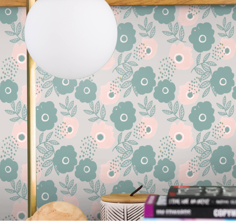 Soft patterns ornamental flower wallpaper - TenStickers