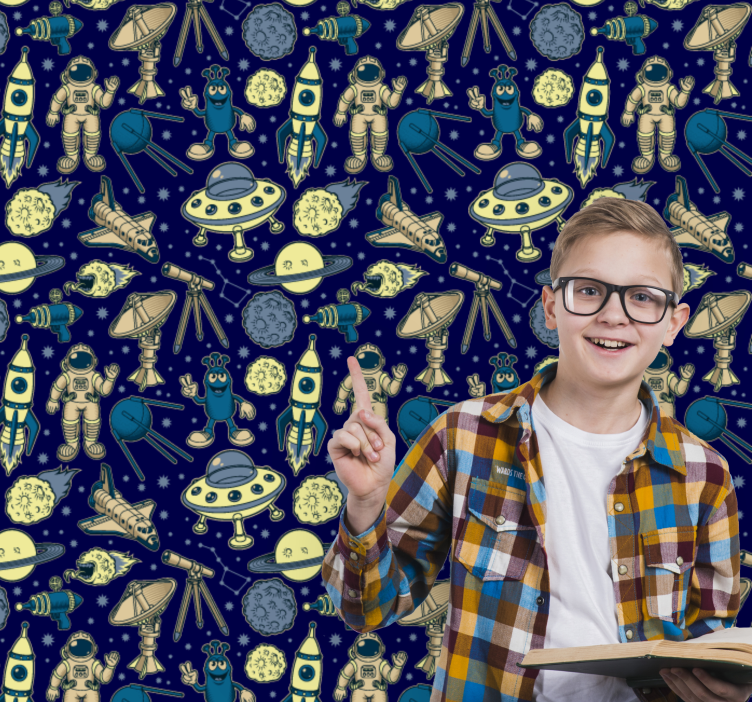 Space Exploration Theme art wallpaper - TenStickers