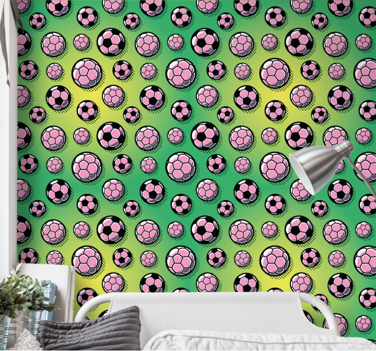 Sporty Ball Pattern personalized wallpaper - TenStickers