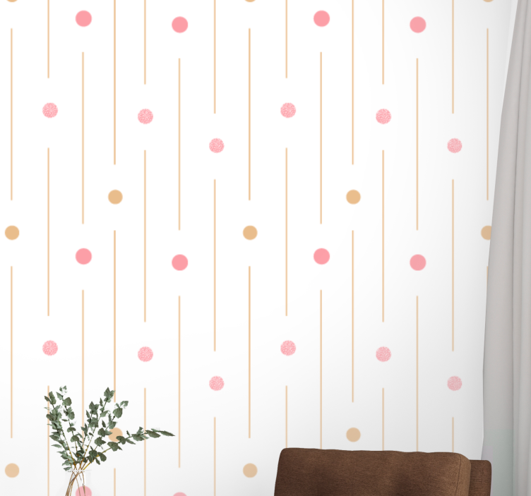 Dotted and Striped polka dot wallpaper - TenStickers