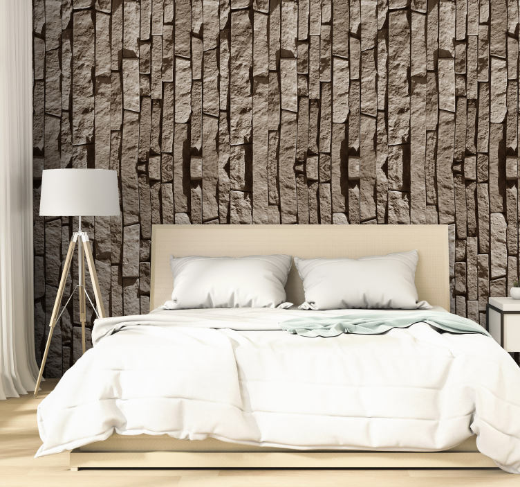 Stacked Stone Effect textured wallpaper - TenStickers