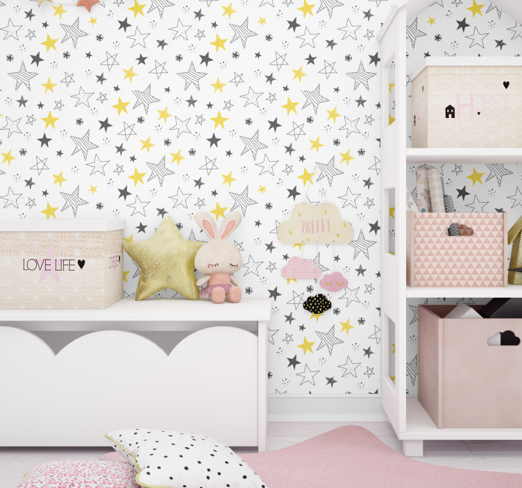 Starry Play Space star wallpaper - TenStickers