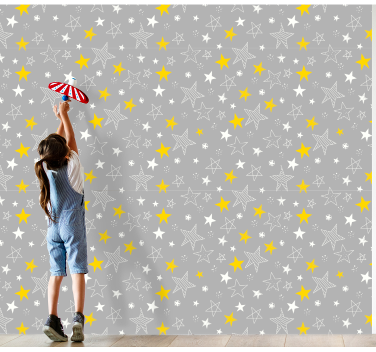 Starry Playfulness star wallpaper - TenStickers