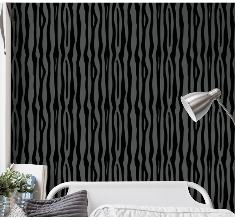 Striped wallpaper wavy striped pattern - TenStickers