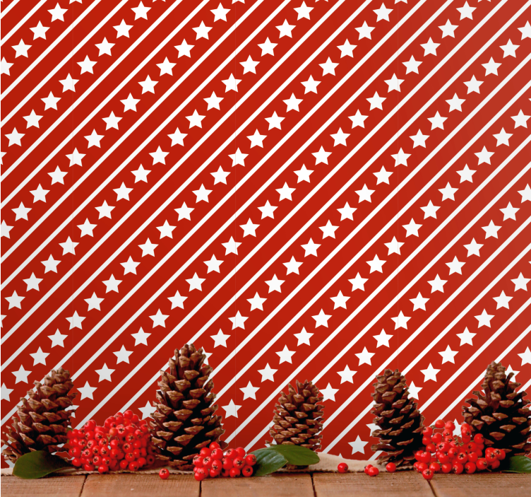 Striped wallpaper with striped star pattern - TenStickers