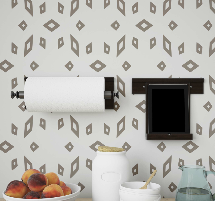 Stylish Diamond Pattern geometric wallpaper - TenStickers