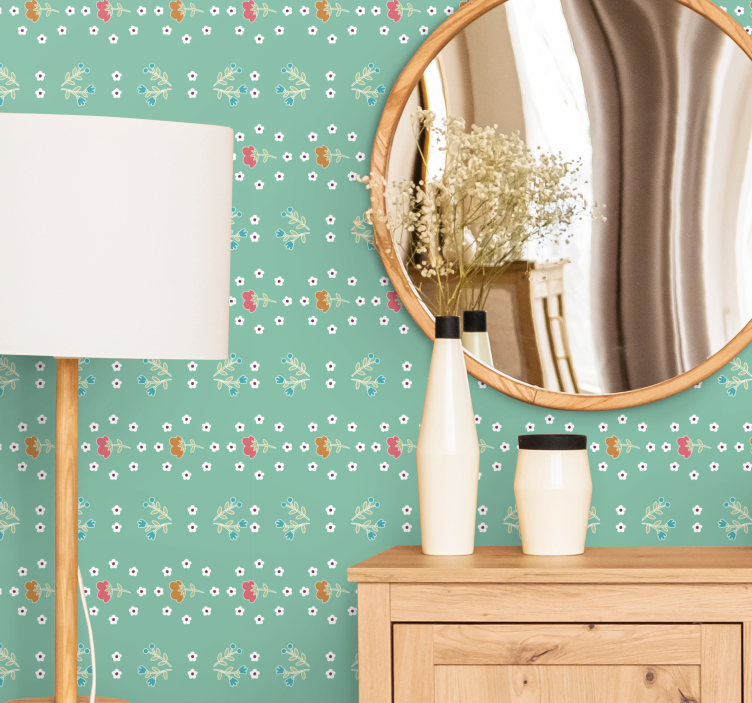 Sweet Floral Accents flower wallpaper - TenStickers