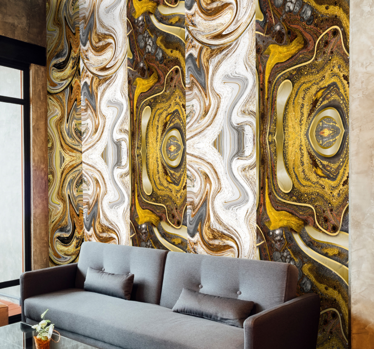 Swirling Marbled Elegance abstract wallpaper - TenStickers