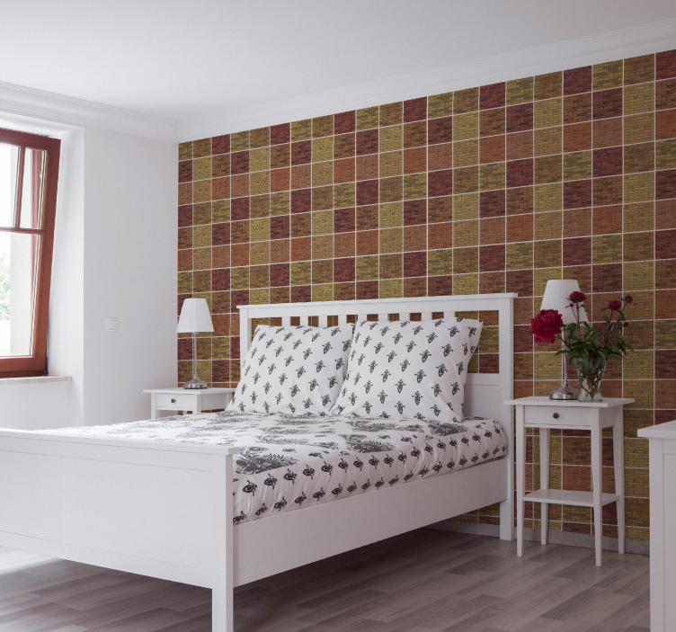 Textured brown shades tile wallpaper - TenStickers