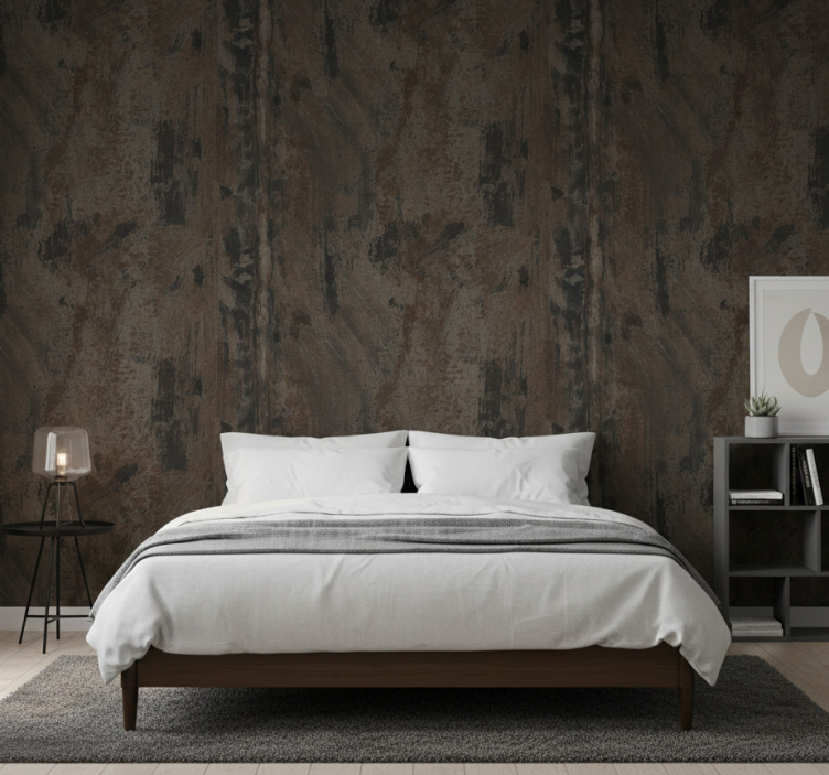 Textured wallpaper in industrial gray rusty iron - TenStickers