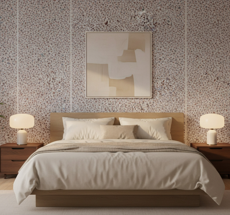 Textured wallpaper in terrazzo gray color - TenStickers