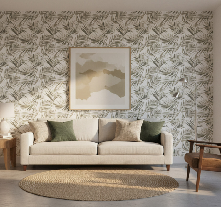 Living room wallpaper mysterious nature design - TenStickers