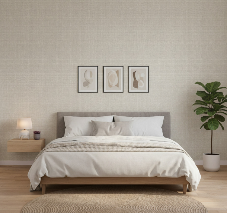 Textured wallpaper light brown flax design - TenStickers