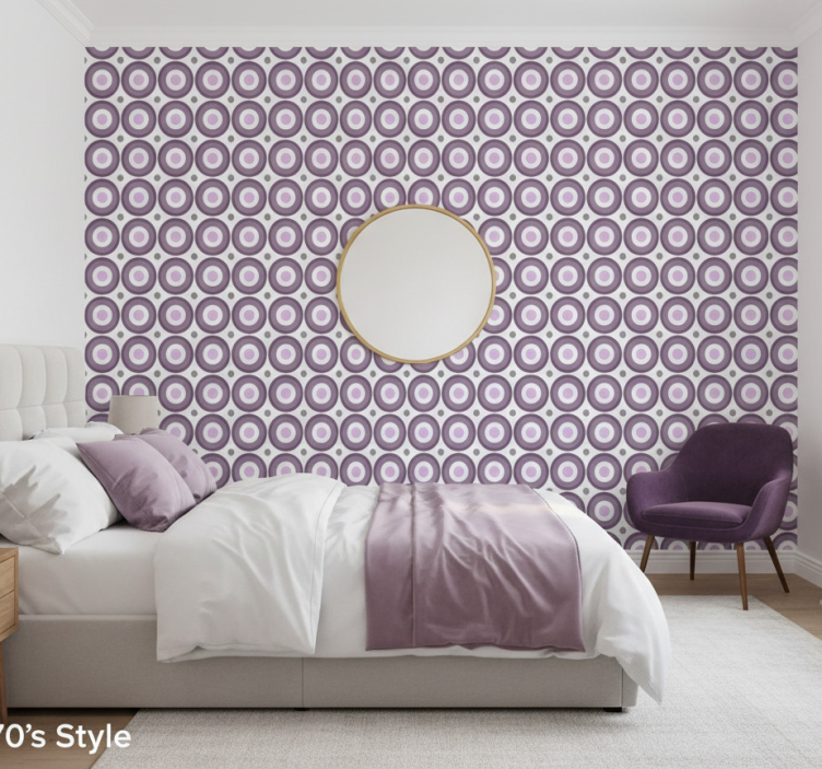 Textured wallpaper lilac 70s design - TenStickers