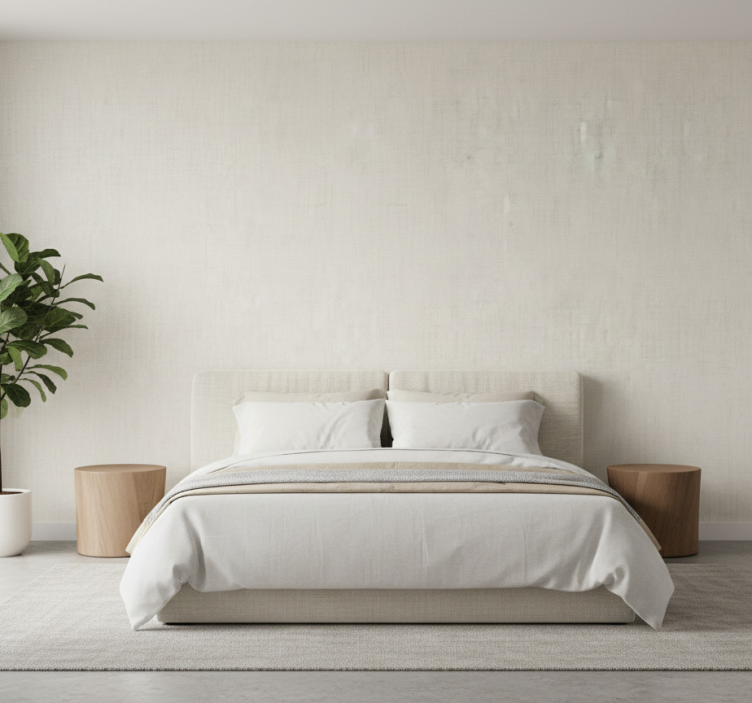 Textured wallpaper neutral linen finish - TenStickers