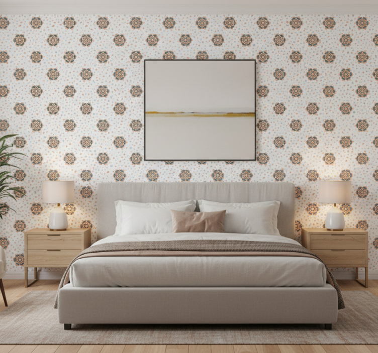 Textured wallpaper terrazzo with flowers design - TenStickers