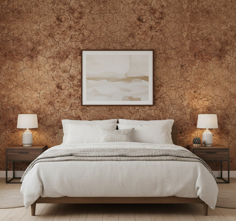 Textured wallpaper with arid cracked erosion effect - TenStickers
