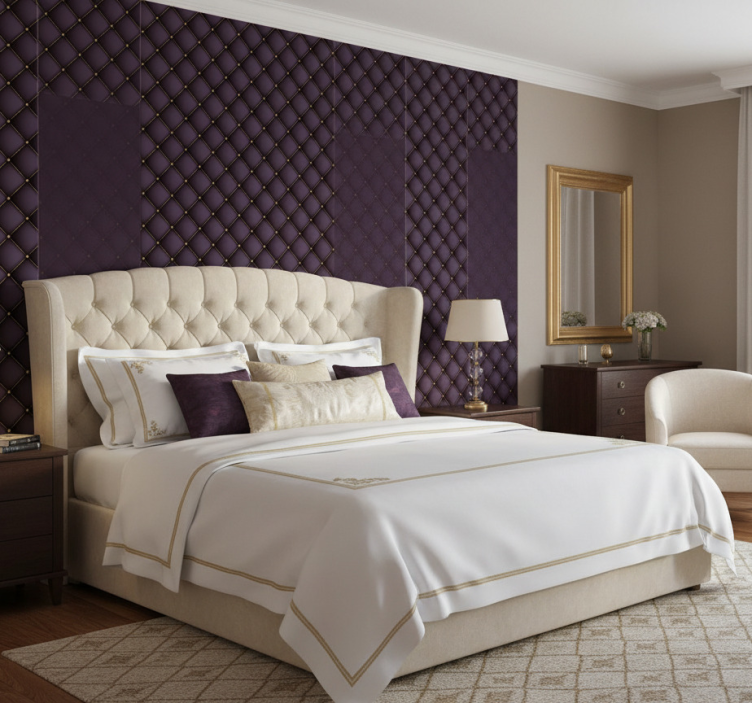 Textured wallpaper with quilted design - TenStickers