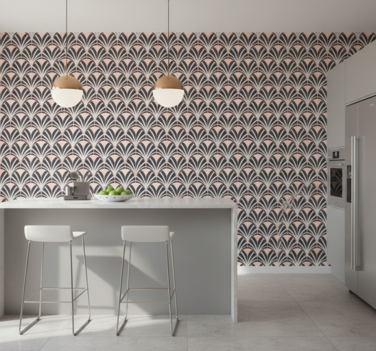 Tile wallpaper art deco marble effect design - TenStickers