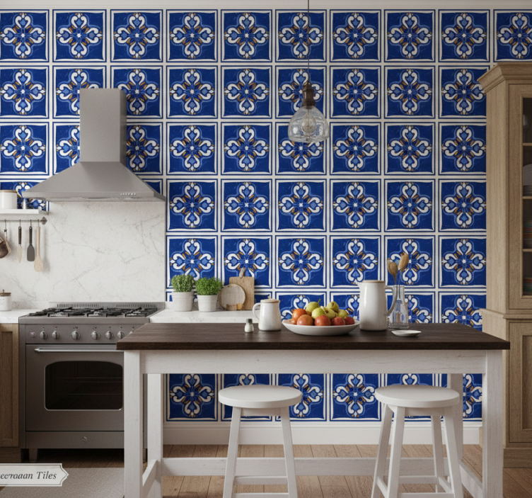 Tile wallpaper classic mediterranean design - TenStickers