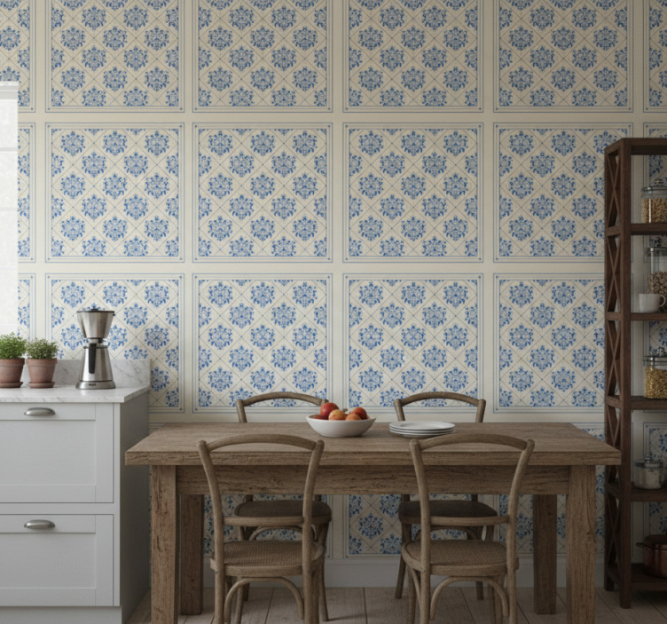 Tile wallpaper floral and ornamental vintage design - TenStickers