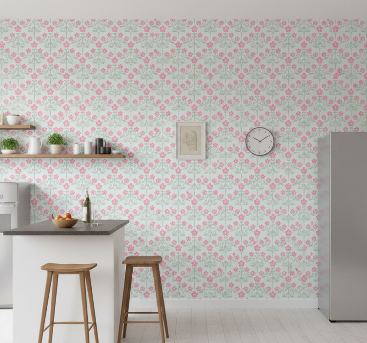 Tile wallpaper floral small tile - TenStickers