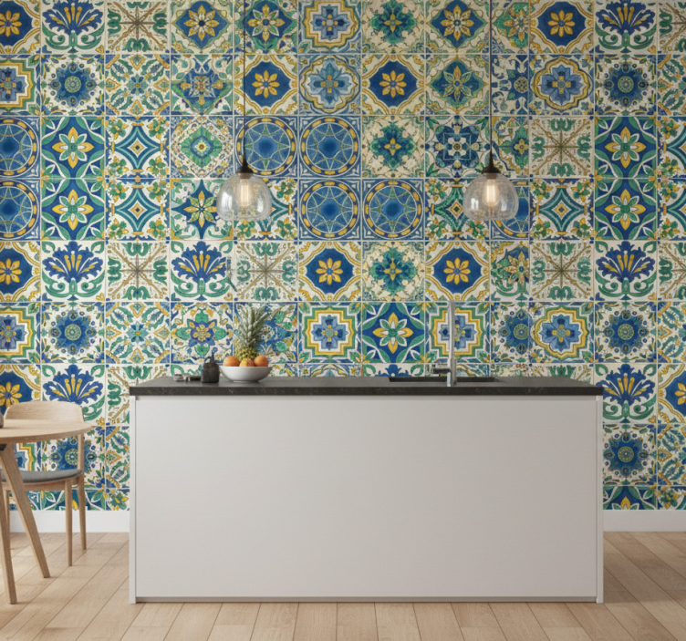 Tile wallpaper mediterranean design - TenStickers