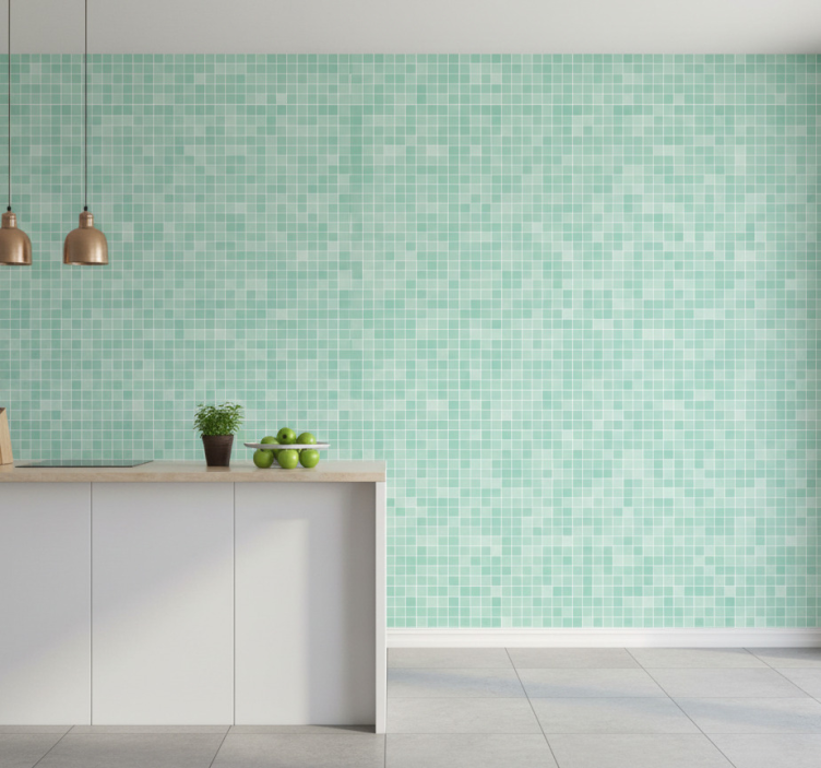 Tile wallpaper mint mosaic design - TenStickers